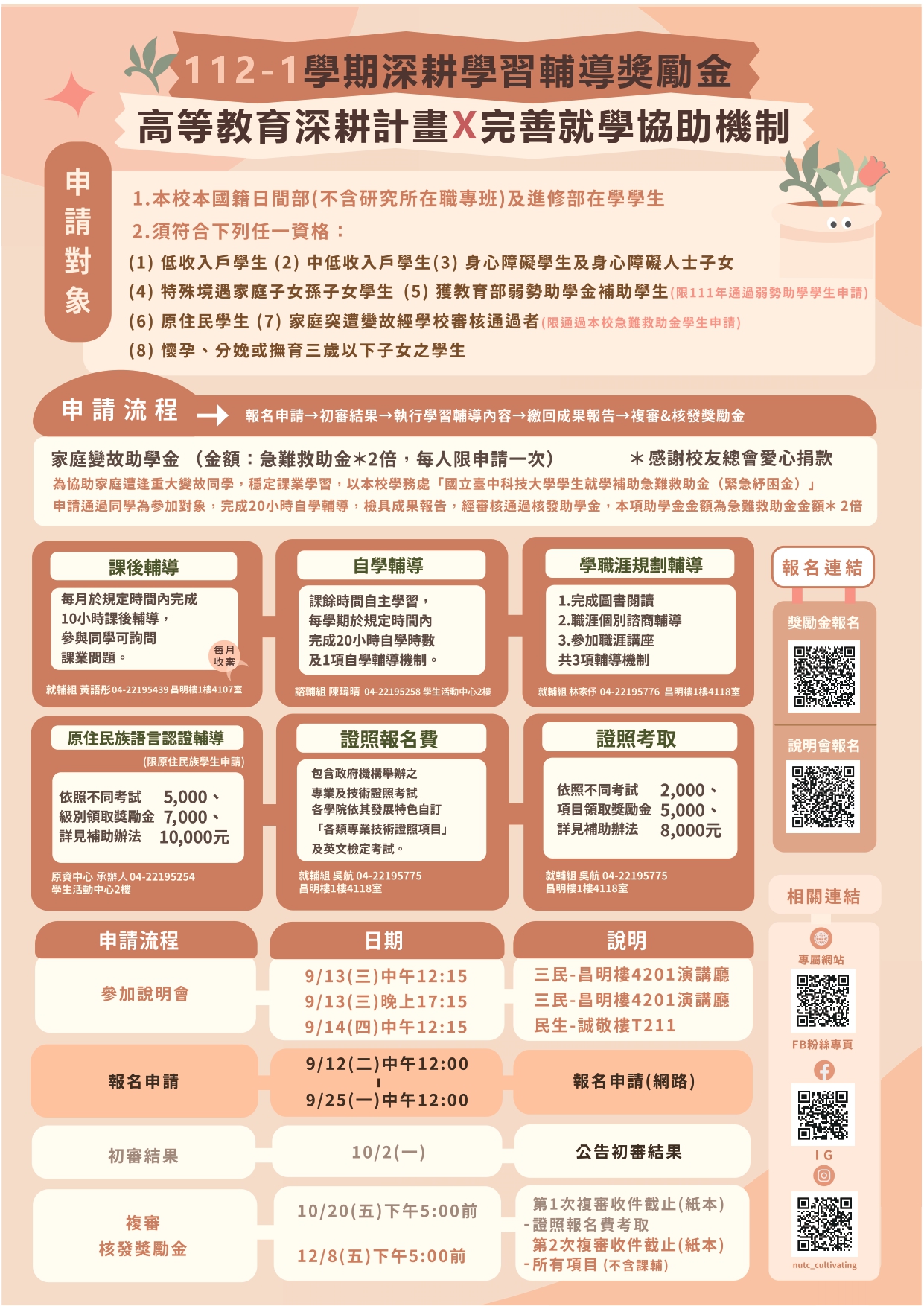 112-1深耕輔導學習獎勵金